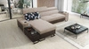 Ecksofa mit Schlaffunktion Flavio beige/braun links elegantes Ecksofa mit einer Verlängerung der offenen Bar in der Seite des Möbels