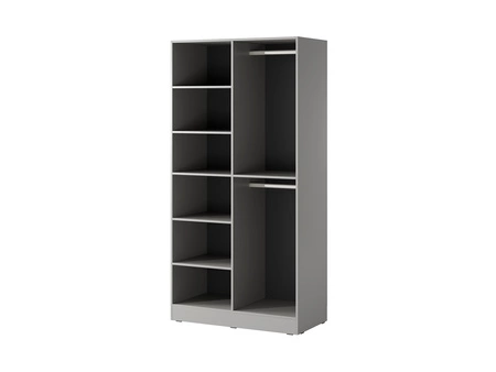 Kleiderschrank Sandbox 101 cm grau eleganter und funktioneller Kleiderschrank mit Glasfronten ein Möbelstück aus der modularen Schrankkollektion antisol glass