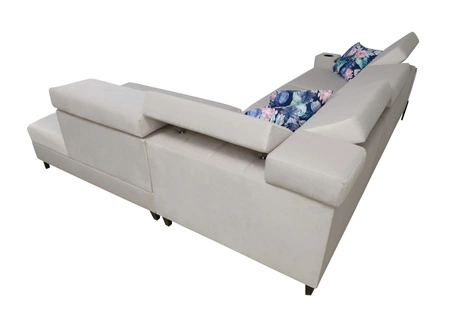 Ecksofa mit Schlaffunktion Belvi III grau rechts bequemes und elegantes Ecksofa für das Wohnzimmer mit praktischem Stauraum an der Seite