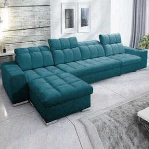 Ecksofa mit Schlaffunktion Luigi XII türkis linke stilvolles Ecksofa für das Wohnzimmer in einer minimalistischen und eleganten Ausführung