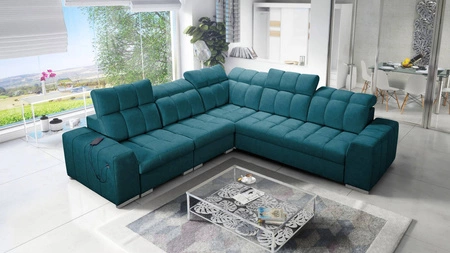Ecksofa mit Schlaffunktion Luigi III türkis links bequemes Ecksofa für das Wohnzimmer perfekt für die tägliche Entspannung