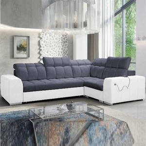 Ecksofa mit Schlaffunktion Luigi II graphit / weiß rechtes Ecksofa mit Bettkasten für den täglichen Liegekomfort