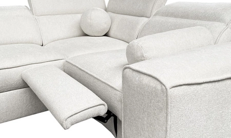 Ecksofa mit Schlaffunktion Viano IV Lux grau links Design-Ecksofa mit ausziehbarem Fußteil großes Bettzeugfach