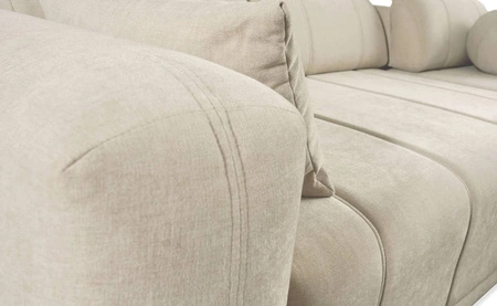 Ecksofa mit Schlaffunktion Cetara VI beige rechte Seite komfortables und stilvolles Ecksofa mit verschiebbaren Rückenlehnen