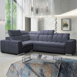 Ecksofa mit Schlaffunktion Luigi II graphit linkes Ecksofa mit Bettkasten für den täglichen Liegekomfort