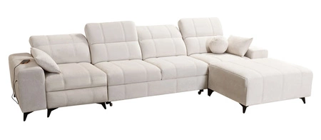 Ecksofa mit Schlaffunktion Penejos XII Lux beige rechtsseitig stilvolles Ecksofa mit bequemer ausziehbarer Fußstütze