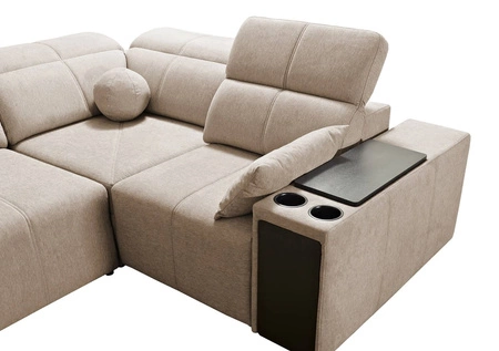 Ecksofa mit Schlaffunktion Tesalia II Lux grau Esche rechts komfortables Ecksofa mit verschiebbarer Rückenlehne und ausziehbarer Fußstütze