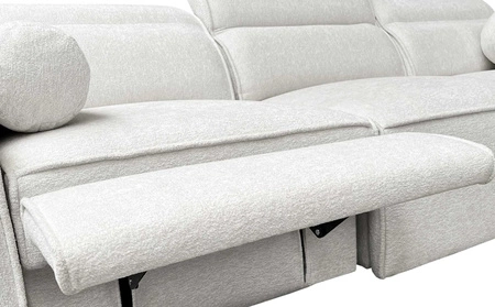 Ecksofa mit Schlaffunktion Viano VIII Lux grau blau rechts Design-Ecksofa mit ausziehbarem Fußteil Bettzeug-Container