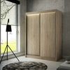 Schiebeschrank Kristo 150 cm Eiche hell sonoma ergonomischer und sehr funktioneller Schrank in moderner Form mit geometrischen Formen