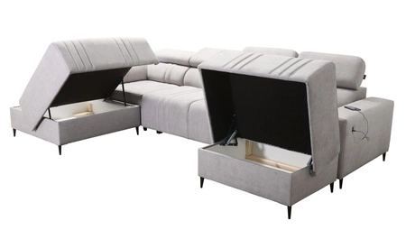 Ecksofa mit Schlaffunktion Castel VI braun rechte Ecke bequem und elegant mit zwei Bettkästen