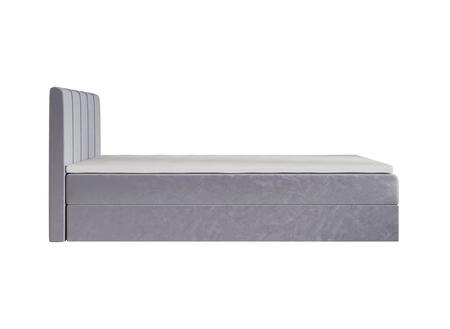 Boxspringbett Casey 120x200 blau im modernen skandinavischen Stil mit gepolstertem Kopfteil Bett mit Staukasten