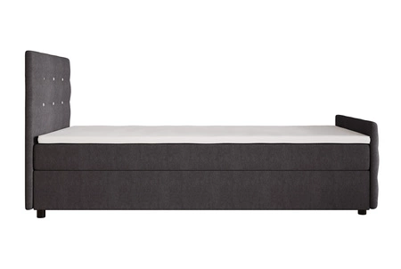 Boxspringbett Kansas 90x200 graphit Bett im modernen skandinavischen Stil mit gepolstertem Kopf- und Fußteil