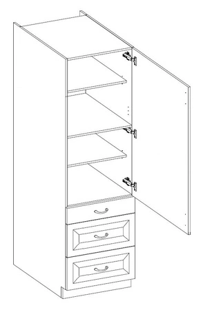 Vanimo 60 DKS-210 3S 1F Küchencontainer mit Schubladen Dampf-, Hitze- und auslaufsicherer Schrank