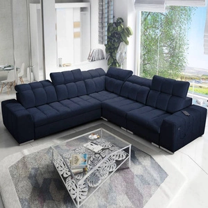 Ecksofa mit Schlaffunktion Luigi III navy blue rechts bequemes Ecksofa für das Wohnzimmer perfekt für die tägliche Entspannung