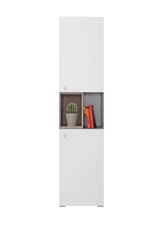 Regal Epsilon 45 cm Beton / weiß / Eiche ideal für das Jugendzimmer sehr brauchbar und hat einen modernen Look