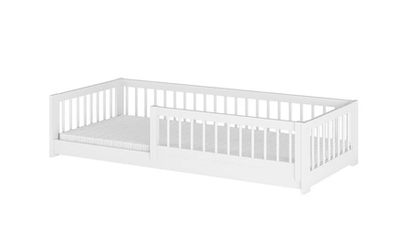 Holzbett Alova 70x160 cm weiß Kinderbett aus massivem Kiefernholz stabile Konstruktion sorgt für Sicherheit