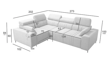 Ecksofa mit Schlaffunktion Castel II Lux beige links komfortables Ecksofa für das Wohnzimmer mit bequemer ausziehbarer Fußstütze