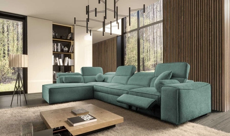 Ecksofa mit Schlaffunktion Viano XI Lux patina Design-Ecksofa links mit ausziehbarem Fußteil und Bettzeugstaufach