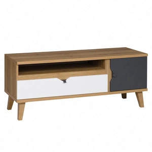 RTV-Schrank Memone 120 cm Eiche gold / weiß / graphit stilvoller TV-Schrank ideal für ein Jugendzimmer im skandinavischen Stil