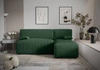 Ecksofa mit Schlaffunktion Brandon grün rechte Ecke dreidimensionaler Stoff mit ausdrucksstarkem Streifen Bettzeug Container
