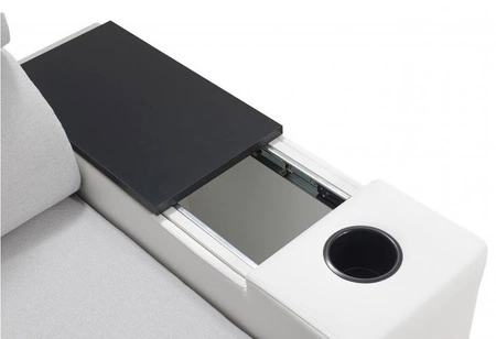 Ecksofa mit Schlaffunktion Provo III honig/weiß rechtes Ecksofa mit Bettzeugablage und verstellbaren Kopfstützen