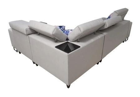 Ecksofa mit Schlaffunktion Hampton II hellbraun rechts stilvolles Ecksofa Bett weiche Polsterung Stoffart Samt