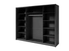 Schiebeschrank Parma 255 cm schwarz modernes Design ABS-Finish und Aluminium-Türführungen