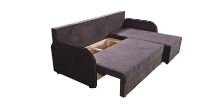 Ecksofa mit Schlaffunktion Orsa schwarz Universal Ecksofa mit interessantem Design strapazierfähiger Veloursstoff