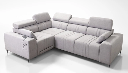 Ecksofa mit Schlaffunktion Castel II Lux rosa links komfortables Ecksofa für das Wohnzimmer mit bequemer ausziehbarer Fußstütze