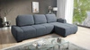 Ecksofa mit Schlaffunktion Zartblaues, rechtsseitiges, stilvolles Design-Ecksofa, das sich durch seine abgerundete Form auszeichnet
