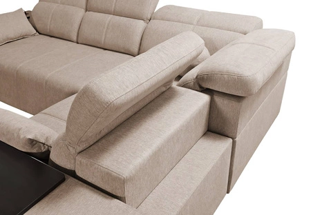 Ecksofa mit Schlaffunktion Tesalia II Lux grau Esche rechts komfortables Ecksofa mit verschiebbarer Rückenlehne und ausziehbarer Fußstütze