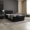 Boxspringbett Fresno 120x200 schwarz im modernen skandinavischen Stil mit gepolstertem Kopfteil Bett mit Staukasten