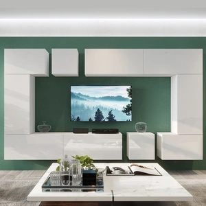 Hängeschrank Larisa weiß / weiß glänzend Außergewöhnlich stilvolle Hängeschränke Larisa weiß / weiß glänzend Schlichte Stücke, die sich in jede Einrichtung einfügen