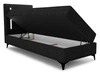 Boxspringbett Norco 80x200 schwarz stilvolles Bett mit Bettzeug Lagerung Beleuchtung im Kopfteil fügt eine einzigartige Note