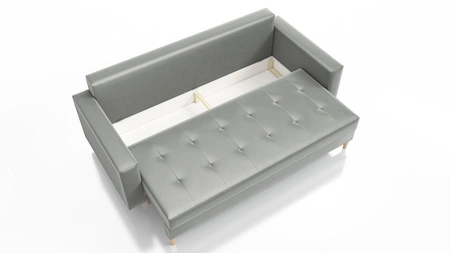 Sofa Vaso blau bequemes Sofa für Wohnzimmer skandinavischen Stil hölzerne hohe Beine Bettwäsche Container