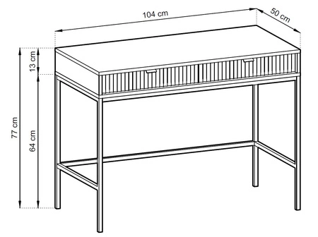 Konsolentisch Lovro beige mit Schubladen ein stilvolles und funktionelles Möbelstück für den Flur, das Wohnzimmer oder das Büro, goldfarbener Rahmen