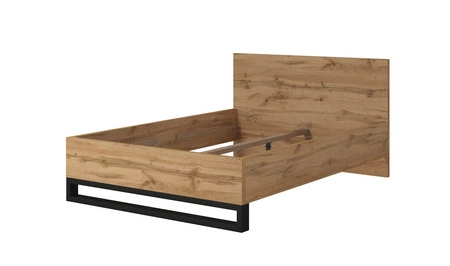 Bett Halle S 140x200 Eiche wotan stilvolles Design stabiles Schlafzimmerbett mit interessantem Design universelle Farben