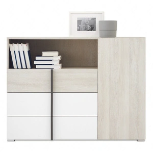 Kommode Remona 120 cm Eiche wilton weiß / weiß geräumige Kommode für Jugendzimmer modernes Design