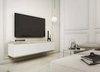 TV-Lowboard Luxury 135 cm Weiß Minimalistisches Design Korpus verziert mit einer goldenen Leiste begeistert Liebhaber eleganter Arrangements