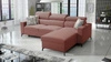 Ecksofa mit Schlaffunktion Savona Indian pink rechte Ecke bequem und elegant mit verstellbaren Kopfstützen Ziernähte