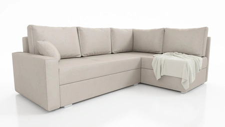 Ecksofa mit Schlaffunktion Nofi hellbeige rechts modernes Design ein schlichter und stilvoller Korpus, der in jede Einrichtung passt