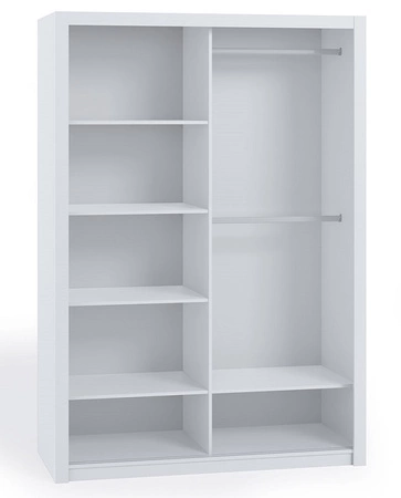 Verspiegelter Schiebeschrank Rico 120 cm Eiche handwerkliches Funktionsmöbel im klassischen Stil idealer Schrank für Schlafzimmer oder Ankleidezimmer