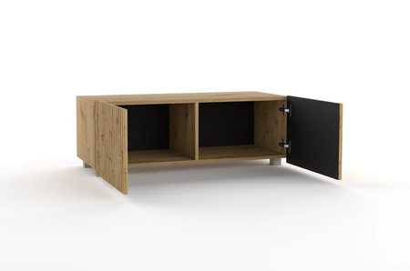 RTV Schrank Colder 100 cm Eiche Handwerker mit der Möglichkeit der Aussetzung stilvolle geriffelte Front elegante Form der Möbel in einem modernen Stil