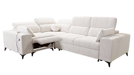 Ecksofa mit Schlaffunktion Penejos II Lux dunkelbeige links komfortables Ecksofa für das Wohnzimmer mit bequemer ausziehbarer Fußstütze