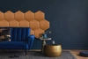 Gepolstertes Paneel Hexagon 30x26 cm Honig stilvolle Wand Panel Velours Stoff modische Dekoration jedes Interieur