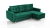 Ecksofa mit Schlaffunktion Vaso flaschen green universal bequemes Ecksofa für ein Wohnzimmer im skandinavischen Stil großes Bettzeugfach