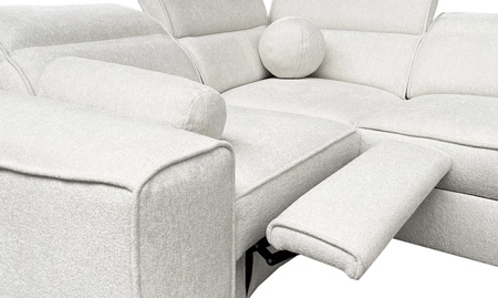 Ecksofa mit Schlaffunktion Viano IV Lux grau Esche rechts Ecksofa mit ausziehbarem Fußteil großer Stauraum für Bettzeug