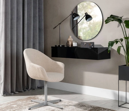 Toilette Navene 100 cm glänzend schwarz funktionelles und vielseitiges Accessoire erleichtert die Organisation von Kosmetika und Schmuckstücken stilvoller Schminktisch mit Spiegel