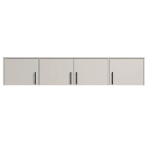 Kleiderschrank Erweiterung Caspe 200 cm beige modernes Design ABS-Finish und Aluminium-Griffe