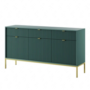 Kommode mit Schubladen Lovro 154 cm pastellgrün modernes Design wird Liebhaber ausdrucksstarker Innenräume begeistern goldenes Metallzubehör